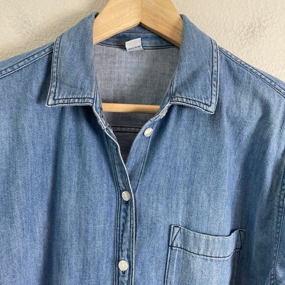Old Navy Blue Long Sleeve Button Down Shirt - Picture 2 of 7